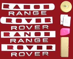 RANGE ROVER Titanium Silver Lettering Kit - Front + Rear + Tool + Wipes Preview